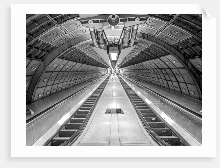 Escalator at subway station by Assaf Frank